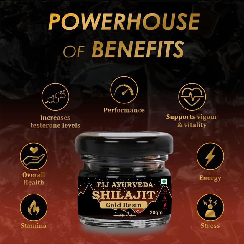 FIJ AYURVEDA Shilajit Gold Resin (Semi Liquid) | Original Shilajit | Shilajit Resin | Shilajit Orignal | Shilajit Liquid, | Shilajit Gold for Stamina Booster, Energy Booster, Strength, Sexual Health & Immunity, Vigor & Vitality for Men & Women - 20Gm view 2