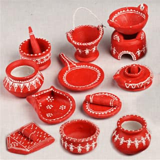 Toy Antiqua Clay Miniature Red (Small Size) Premium Handcrafted Toy