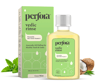 Perfora Oil Pulling For Healthier Teeth & Gums|Ayurvedic Dental Mouthwash For Oral Health, Detoxification & Bad Breath|Teeth Whitener & Freshens Breath|Coco Mint Flavor, Liquid (30 Days Pack), 300 ml