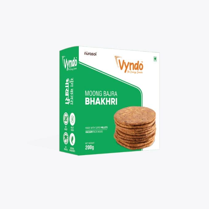 Vyndo Moong Bajra Bhakhri - 200 gm | Millet Snacks | Healthy Snacks | Gluten free