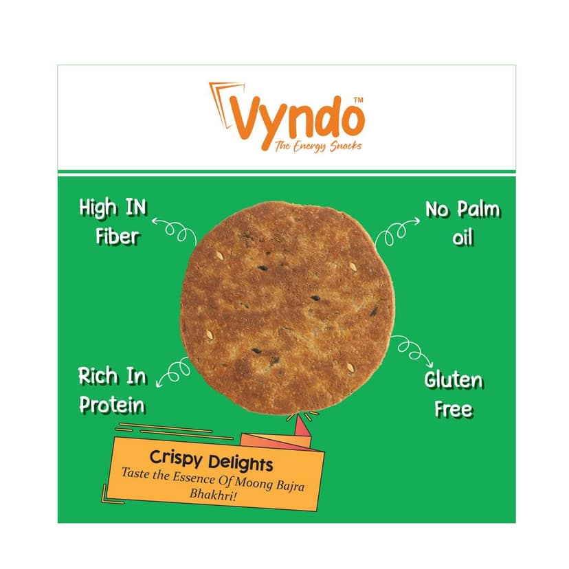Vyndo Moong Bajra Bhakhri - 200 gm | Millet Snacks | Healthy Snacks | Gluten free view 3