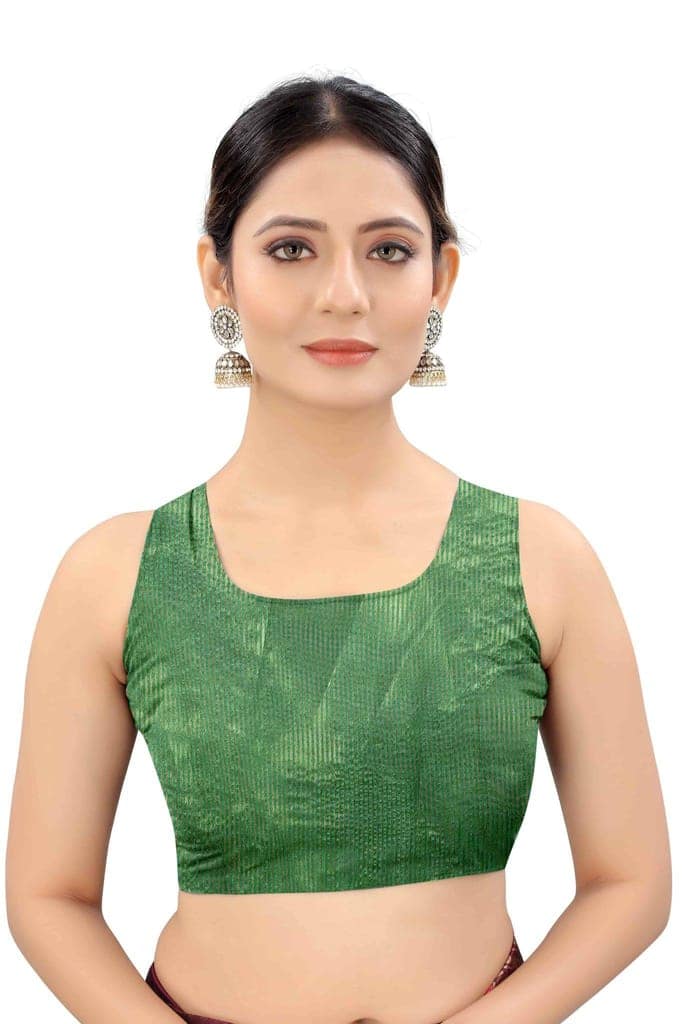 Women's Solid Woven Design Saree With Unstiched Blouse Piece view 5