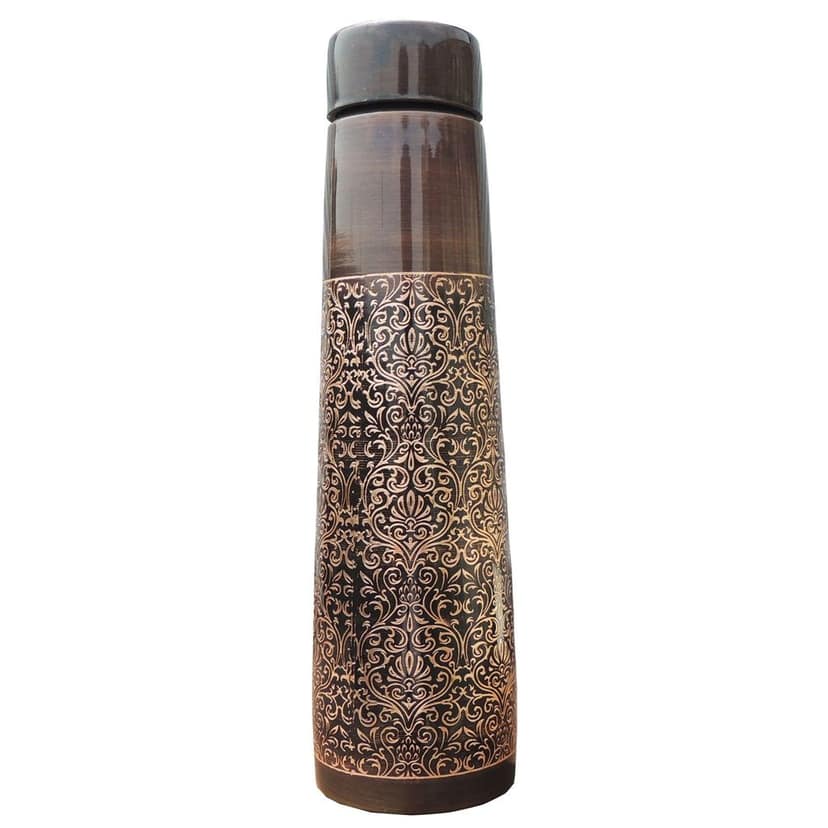Copper Water Bottle � Pure Copper Ayurvedic Drinking Bottle for Home & Office, Height : 10.5 Inch (BCMAS196 A) view 2