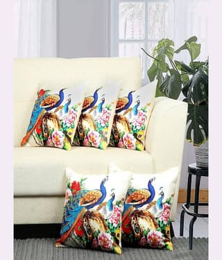 BELLA TRUE Set of 5 Cushion Covers Floral Themed