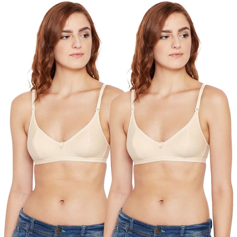 Bodycare Women Cotton Spandex Full Coverage Non Padded Regular Bra Pack - 2 1575SS