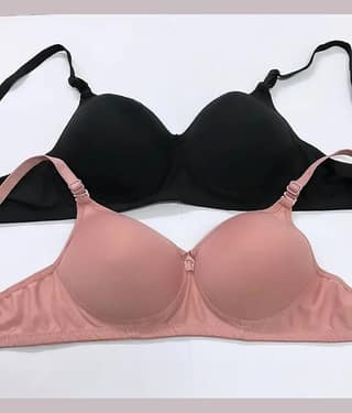EASTERN CLUB Pack of 2 Cotton Blend Lightly Padded T-Shirt Bra For Women ( Multicolor 3 )