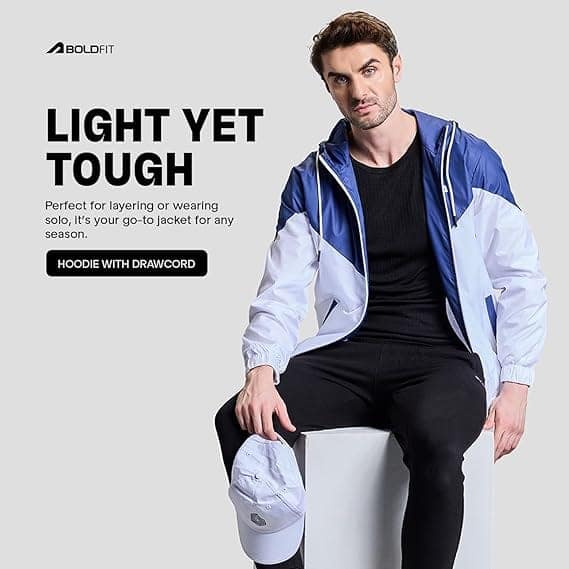 Boldfit Windcheater Jacket for Men,Lightweight & Wind-Resistant with Reflective Bike Jacket view 3