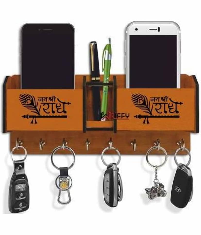 Arpita Crafts Brown Wood Key Holder - Pack of 1