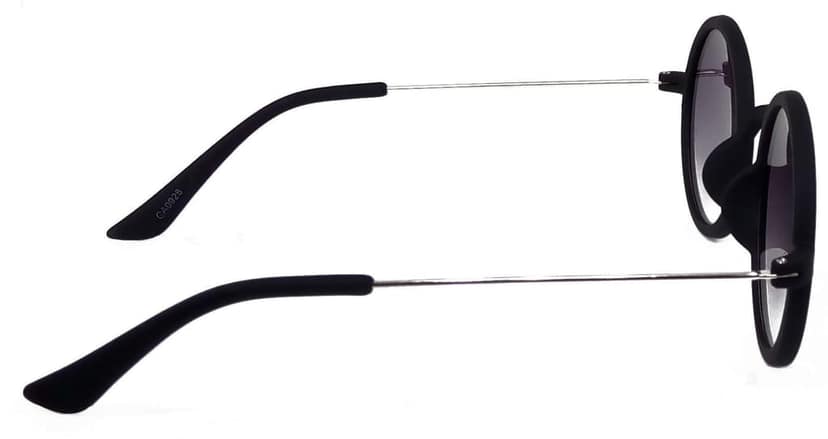 HRINKAR Unisex Round Sunglasses Silver & Grey Frame, Grey & Golden Lens (Medium) - Pack of 2 view 4