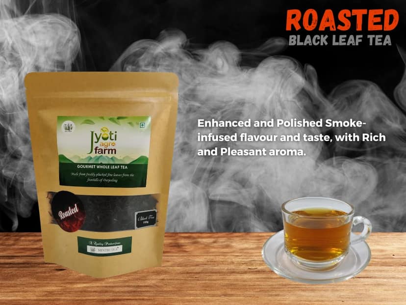 Roasted Premium Orthodox Black Tea from the foothills of Darjeeling | Jyoti Agro Farm (100g) | 75 to 100 cups approx | Gourmet Whole Leaf Tea by MINTRI TEA view 3