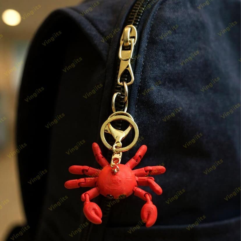 Vinglits Aqua Squad 3D Printed Keychains – Articulated Animal Toys, Pocket-Friendly Keyrings, Stress Relief Desk Toys for Kids & Adults, Collectible Accessories (Crab - Tiklu) view 3