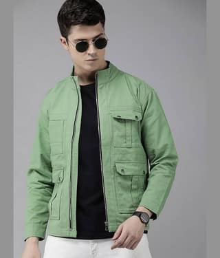 VOXATI Denim Men's Denim Jacket - Olive ( Pack of 1 )