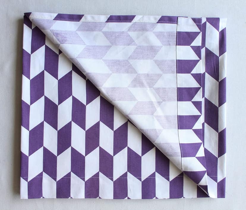AIRWILL Cotton Classic Diamond Purple Geometric & Solid Pattern Long Door Curtains 275 / 9ft Length - (Purple, Pack of 4) view 4