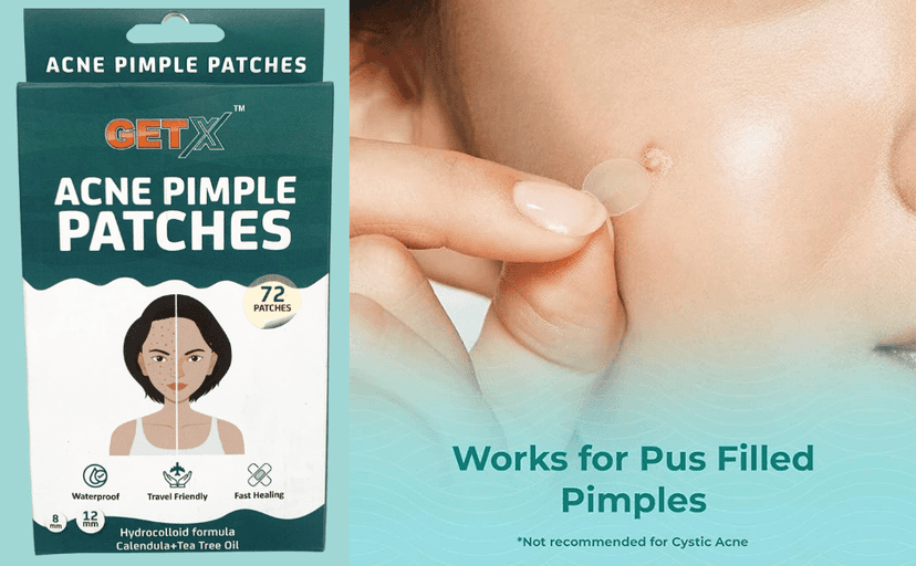 GETX Acne Pimple Patches - 72 Hydrocolloid Waterproof Patches for Active Acne | Absorbs Oil Overnight & Reduces Scarring | Ultra-thin, Transparent, Quick-Acting Treatment | Safe for All Skin Types - For Him & Her | 2 Sizes view 9