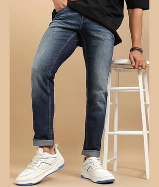 Highlander Slim Fit Solid Men's Jeans - Blue ( Pack of 1 )