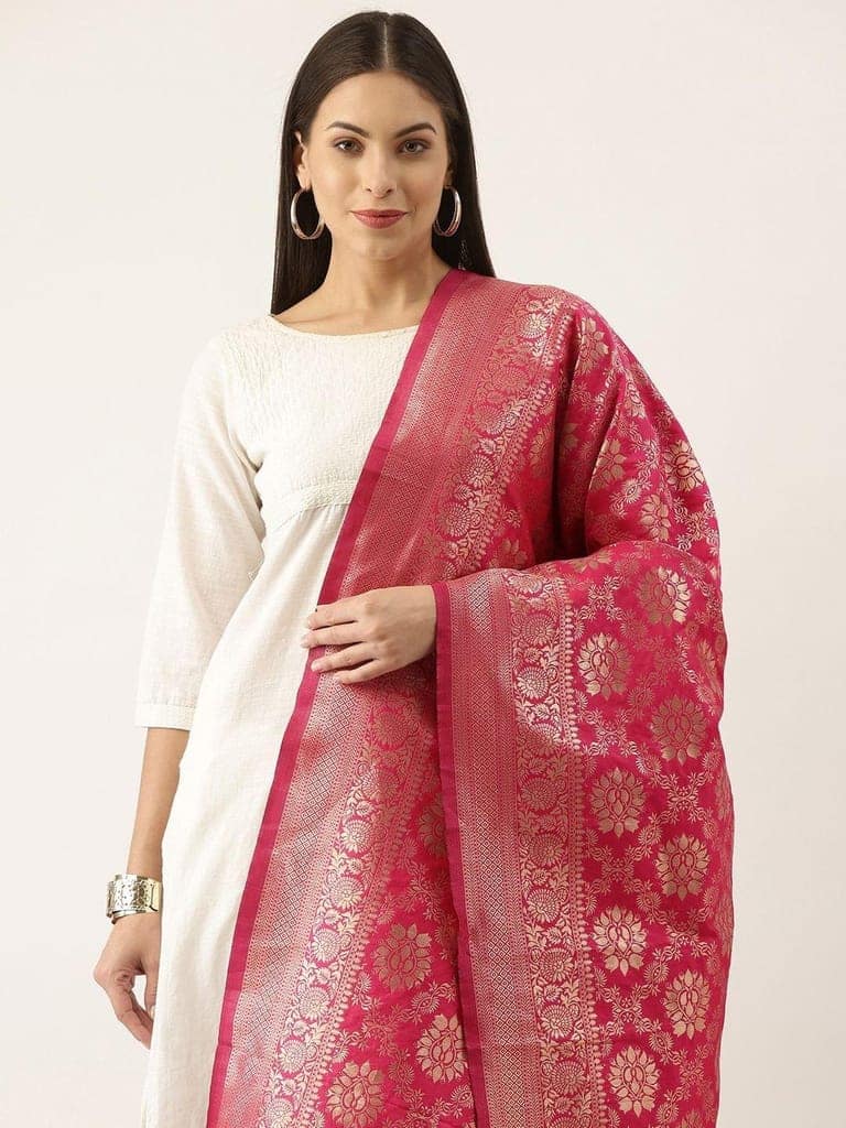 Women's Fancy Woven Banarasi Silk Dupatta view 2