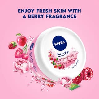 Nivea Soft, Light Moisturising Cream, Berry Blossom, 50 ml