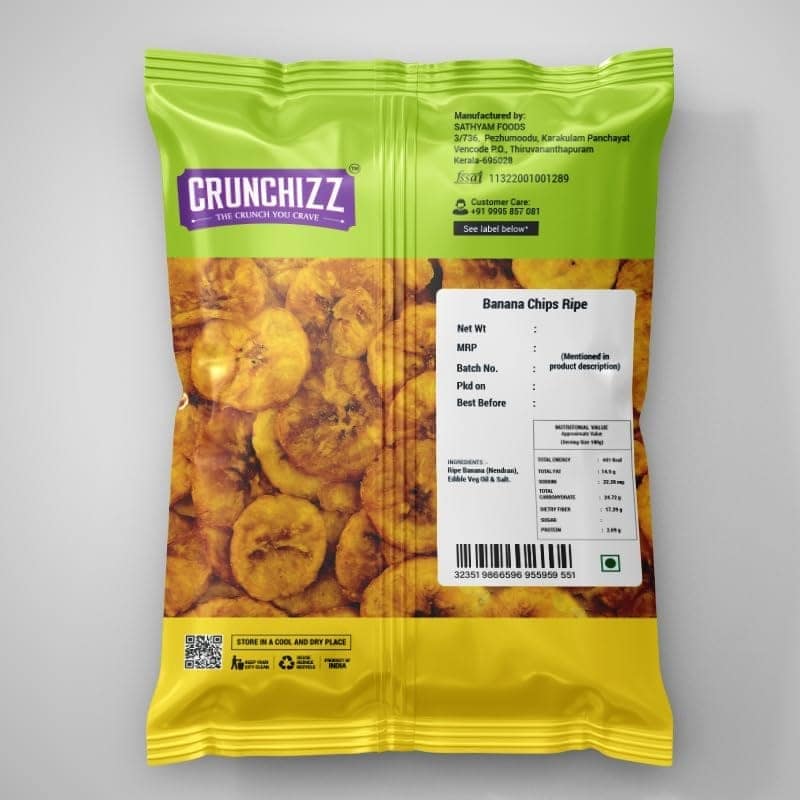 CRUNCHIZZ Authentic Kerala Style Yellow Banana Chips COMBO PACK I Raw Banana (Salty) & Ripe Banana (Sweet) I Traditional South Indian Recipe I No Artificial Additives I Perfect Munchy Bites I Pack of Two I view 4