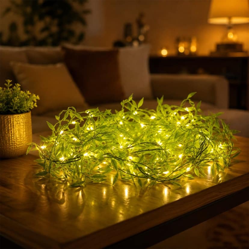 LED Leaf String Light – 3 Meter Decorative Green Vine Lighting view 3