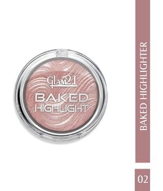 Glam21 Baked Highlighter Silky Pigments Mettalic & Shimmer Finish Look Creamy Texture 8gm Shade-06