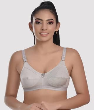 LadySoft Cotton Blend Non Padded Women's Everyday Bra ( Dark Grey ) Mehbooba-Grey