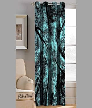 BELLA TRUE Abstract Printed Semi-Transparent Eyelet Curtain 9 ft ( Pack of 1 ) - Multicolor