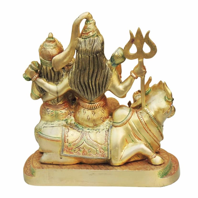 Brass Shiv Parivar - Handcrafted Religious Showpiece, Height : 14 Inch (BSMAS493 H) view 3