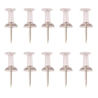 Clear Push Pins (100 Pieces) � Transparent Plastic Head with Metal Point Thumb Tacks, Marking Pins, Wall Tacks, Map Pins for Bulletin Board, Cork Board, Home, Office & School Supplies