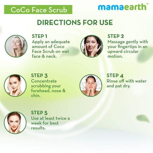 MAMAEARTH Coco facewash (100 ml) + Scrub (100 gm) Combo Pack of 2 view 6