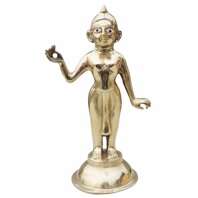Brass Radha Ji Jugal Jodi Idol - Handcrafted Religious Showpiece, Height : 11.5 Inch (BSMAS1584 R) view 3
