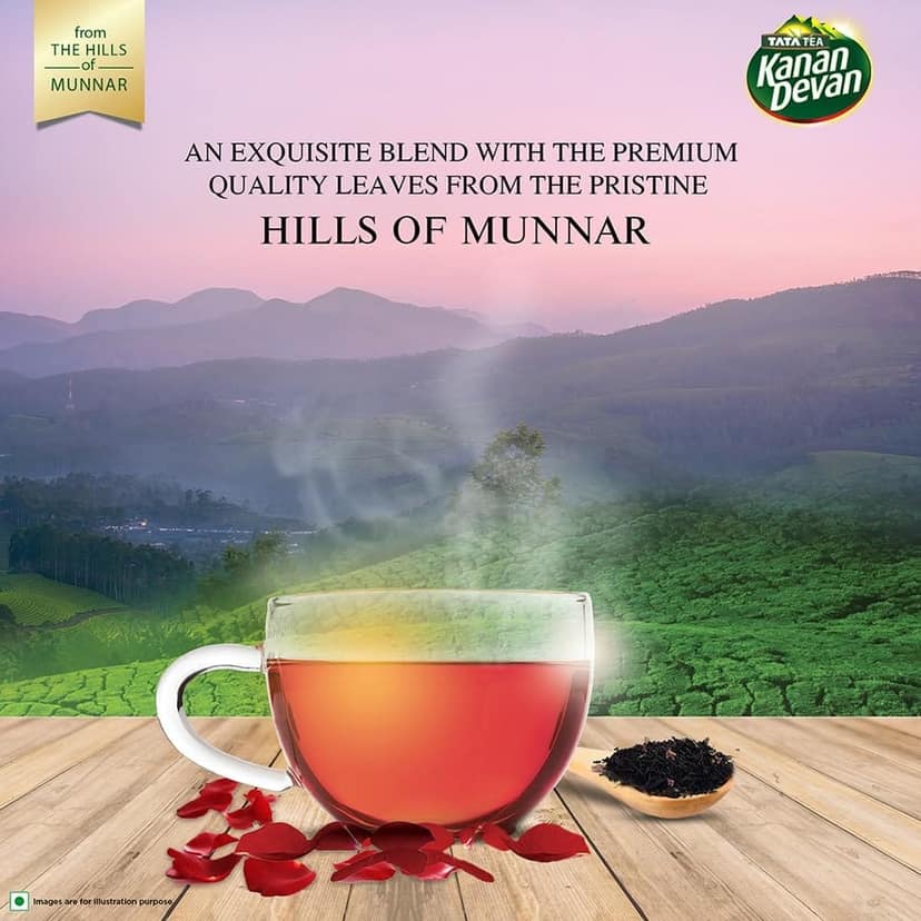 Kanan Devan Tata Tea, Premium Black Tea, With Natural Rose Petals, From The Hills Of Munnar, Flavoured Tea, 125G - Granule view 4