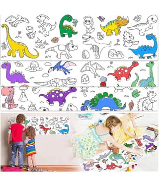 Kids Drawing and Coloring Paper Roll With Stickers