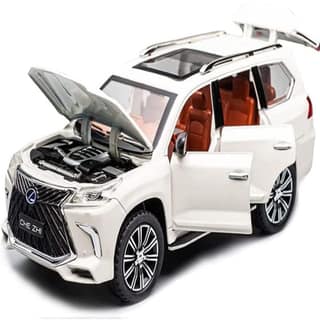 KTRS ENTERPRISE 1:24 Lexus 570 Off-Road in Luxury SUV Model Car, Alloy Pull Back Toy Car with Sound and Light for Kids Boy Girl Gift