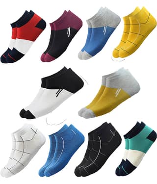 hicode Blended Men's Colorblock Multicolor Ankle Length Socks ( Pack of 10 )