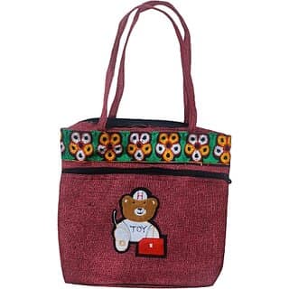Red Premium Jute Multipurpose Handmade Premium Bag For Women