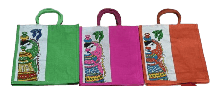 :** Hand-painted canvas tote bag featuring a colorful and intricate design of a woman in traditional view 2