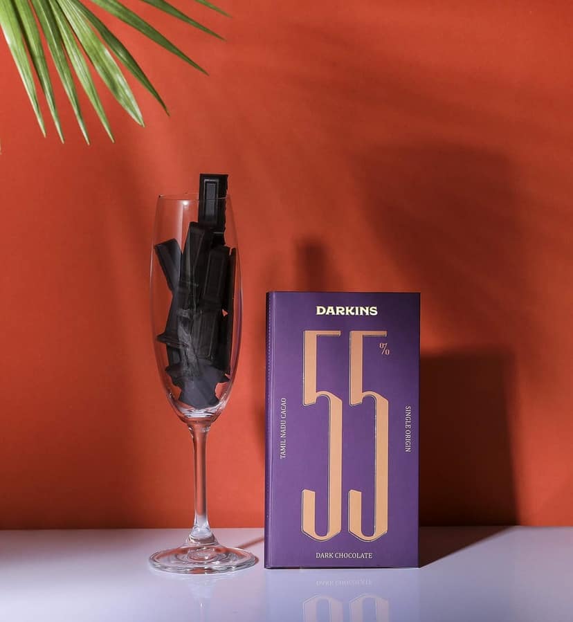 DARKINS Dark Chocolate | 55% Dark Chocolate Single Origin | Single Origin Dark Chocolate | Gluten-free Chocolate | 65g Each Pack Of 2 view 3