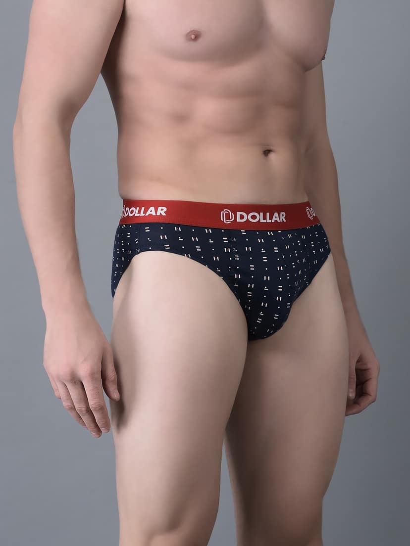 Men's Assorted Pack of 5 Combed Cotton Printed Brief view 2