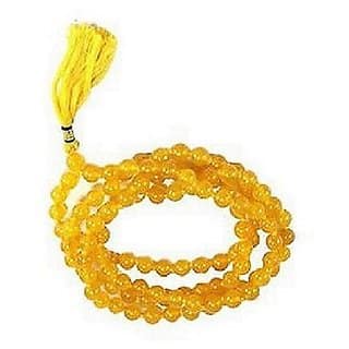 Ceylonmine Stone Beautiful Yellow Sapphire Mala for Women Men