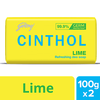 Cinthol Refreshing Deo Lime Bath Soap, 99.9% Germ Protection, 100 g (Pack of 2)
