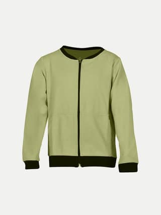 Teen Boys Solid Olive Zipper Cardigan Sweatshirt