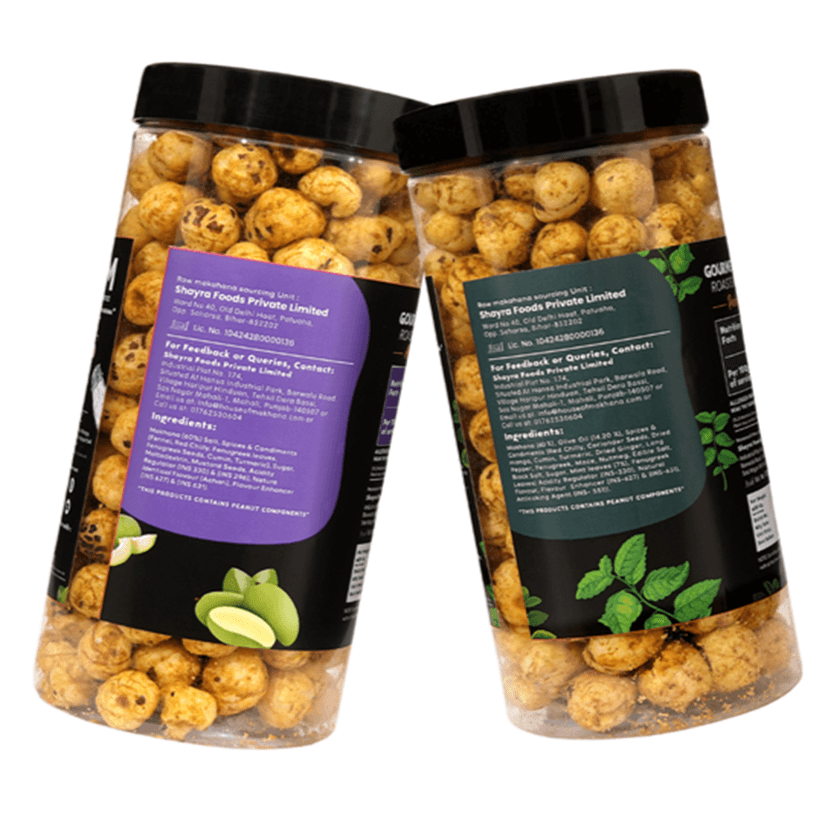 GOURMET MAKHANA Roasted in Olive Oil | Flavors Pudina Masala & Achari Mango | Combo Of 2, 65g Each. - 130 gm view 2