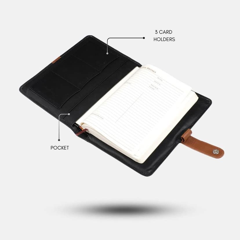 Black and Tan Leather Journal view 2