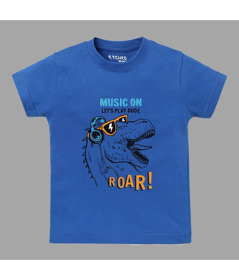 ETCHED DESIGN Pack of 1 Boys Cotton T-Shirt ( Multicolor ) view 7