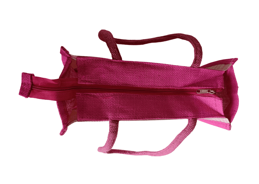 Pink Jute Handbag with Tree of Life Design view 5
