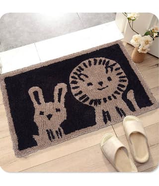 Aazeem Antiskid Cotton Door Mat ( 60 X 40 cm ) Single Magenta