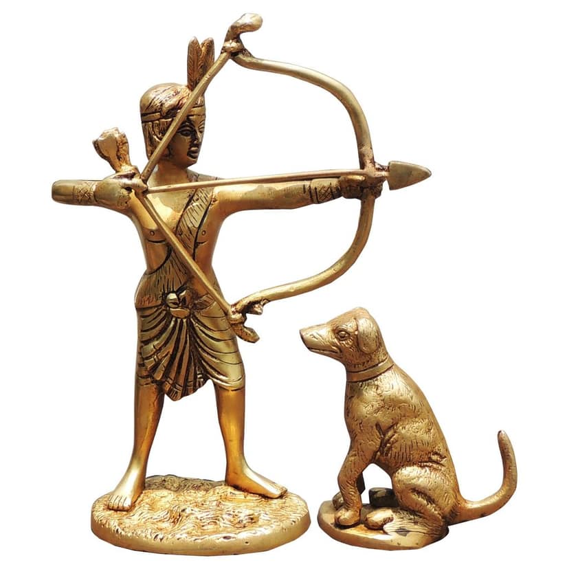 Brass Eklavya Decorative Statue, Height : 9 Inch (BSMAS1740 D) view 2