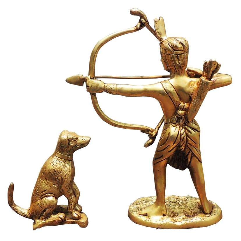 Brass Eklavya Decorative Statue, Height : 9 Inch (BSMAS1740 D) view 3