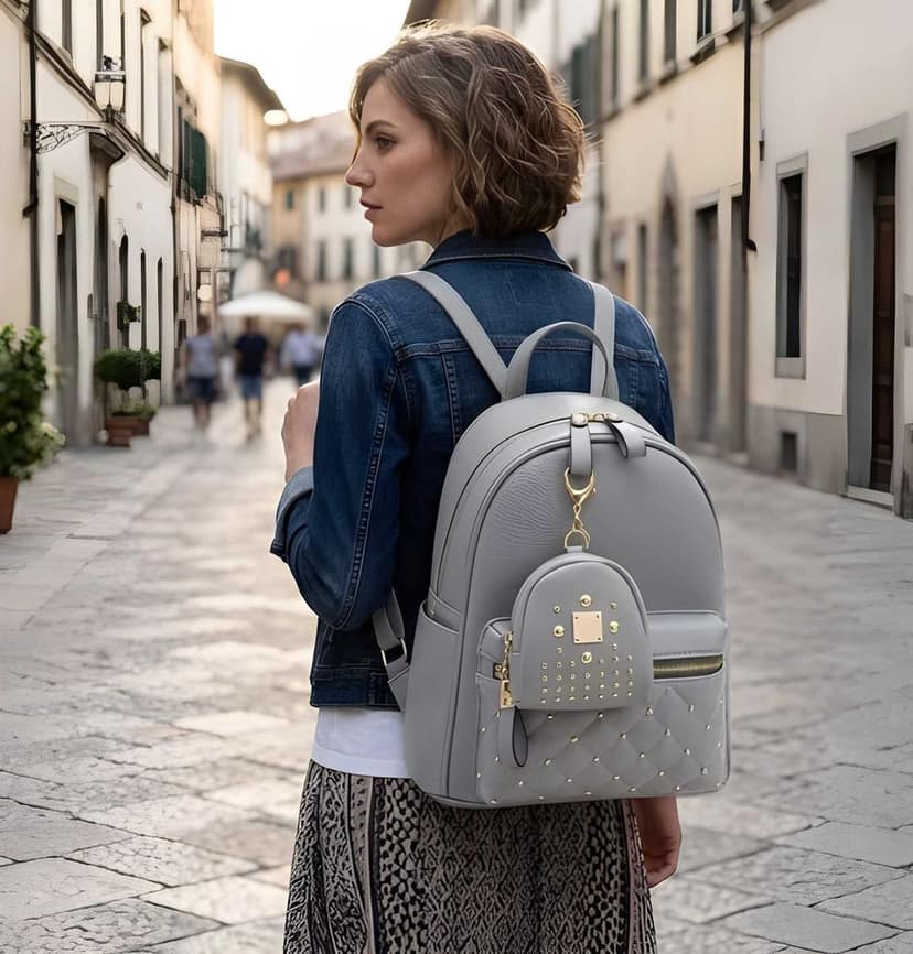 Elegant Women Backpack Purse | Premium PU Leather Travel Backpack | Lightweight Stylish Bag for College & Office view 2