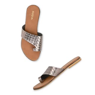 Gun Metal Women Casual Woven Flats